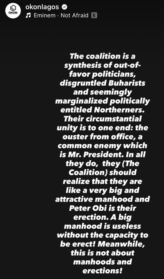 2027: The Coalition are like a very big and attractive manh00d and Peter Obi is their erection - Comic actor OkonLagos